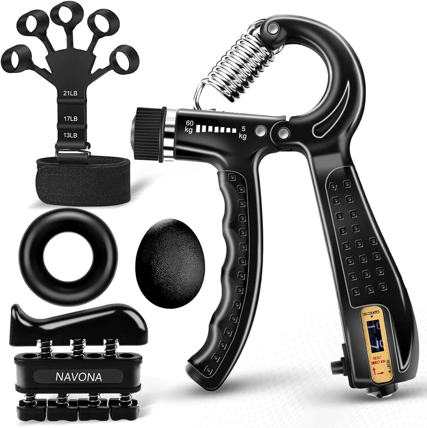 Grip Trainer Kit: Adjustable Hand Gripper,Finger