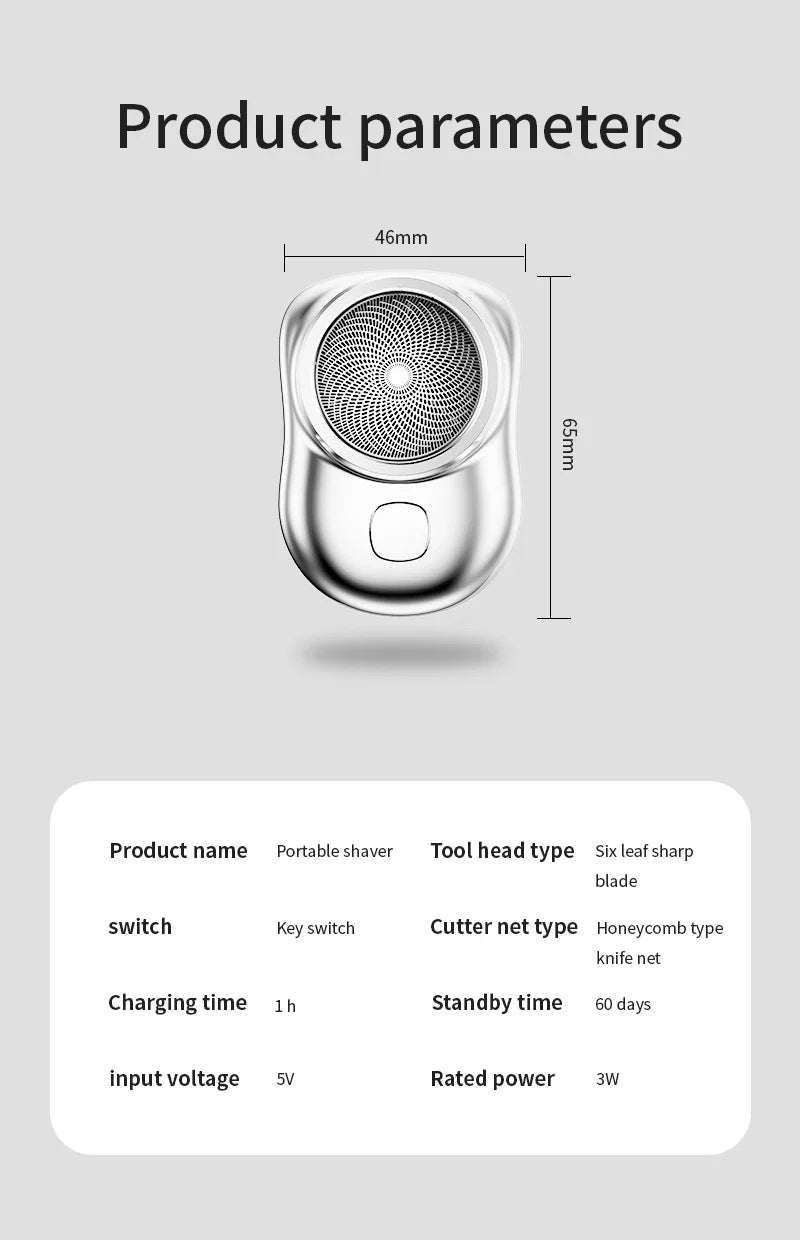 Mini electric shaver for men ipx7 waterproof