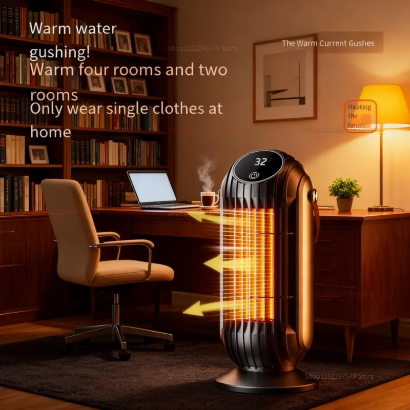 2025 New 1500W Portable Electric Heater Mini Desktop Fan Heater Smart Warm Air Machine Home Bedroom Office Winter Heater