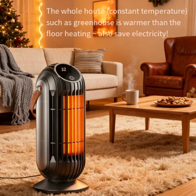 2025 New 1500W Portable Electric Heater Mini Desktop Fan Heater Smart Warm Air Machine Home Bedroom Office Winter Heater