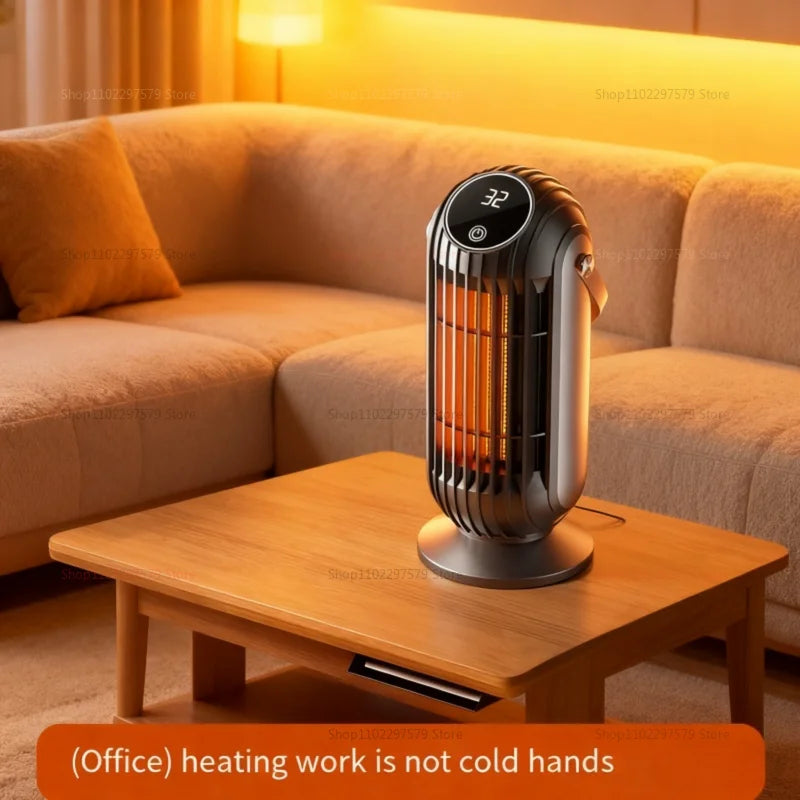 2025 New 1500W Portable Electric Heater Mini Desktop Fan Heater Smart Warm Air Machine Home Bedroom Office Winter Heater