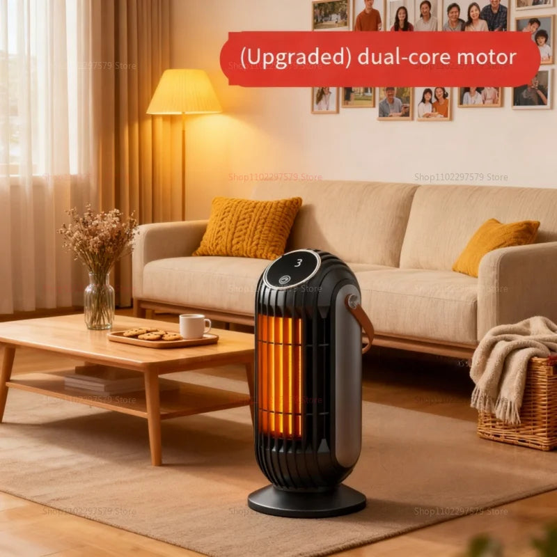 2025 New 1500W Portable Electric Heater Mini Desktop Fan Heater Smart Warm Air Machine Home Bedroom Office Winter Heater