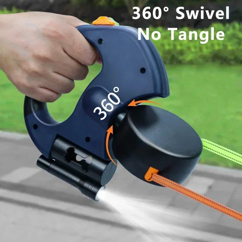 Retractable Dual Doggie Leash with LED Light,