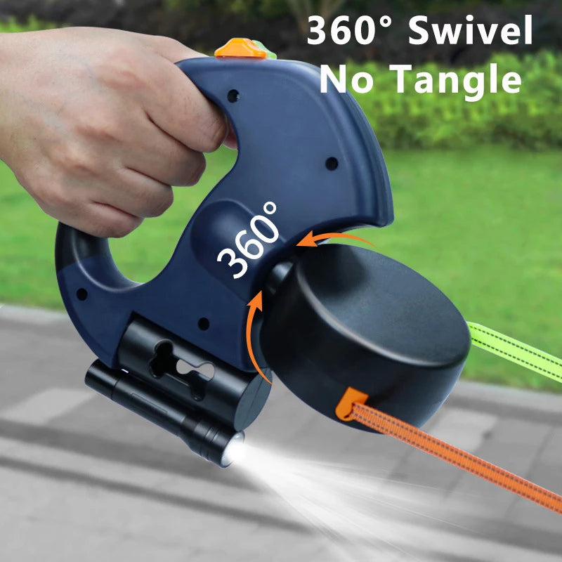 Retractable Dual Doggie Leash with LED Light,