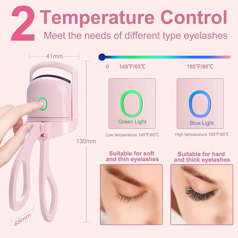 Heated Eyelashes Curler Portable USB Rechargeable